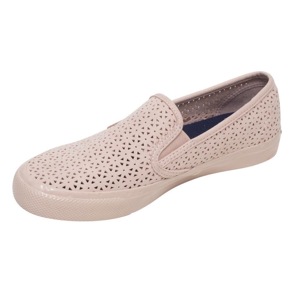Sperry Seaside Perforated Slip On Sneakers Women's 7.5 Beige